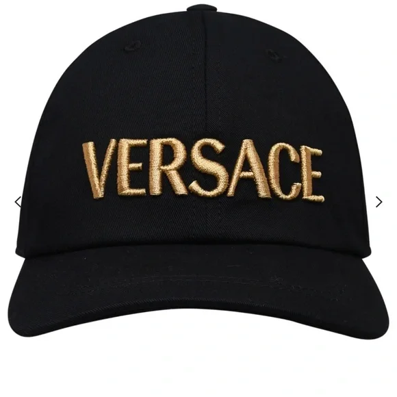 Authentic Versace Logo-Embroidered Black Baseball Hat. Size 57. New condition.